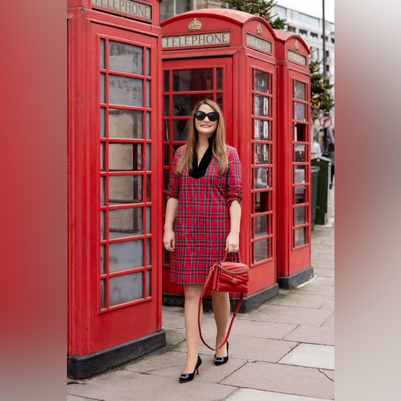 Sail to Sable Dresses & Skirts - Sail to Sable STS Red Tartan Plaid Velvet Trim Dress XS NWT